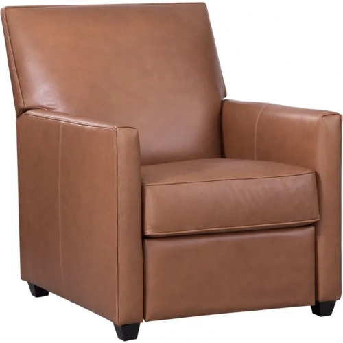 Dixon Rechargeable Power Recliner in Iceberg Cognac Brown Leather